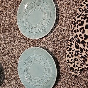 Set of 2 salad plates. Blue pre loved. Kennet Azure by threshold